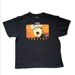 Naruto Uzumaki Shippuden XL Black Graphic Anime T-Shirt By Ripple Junction